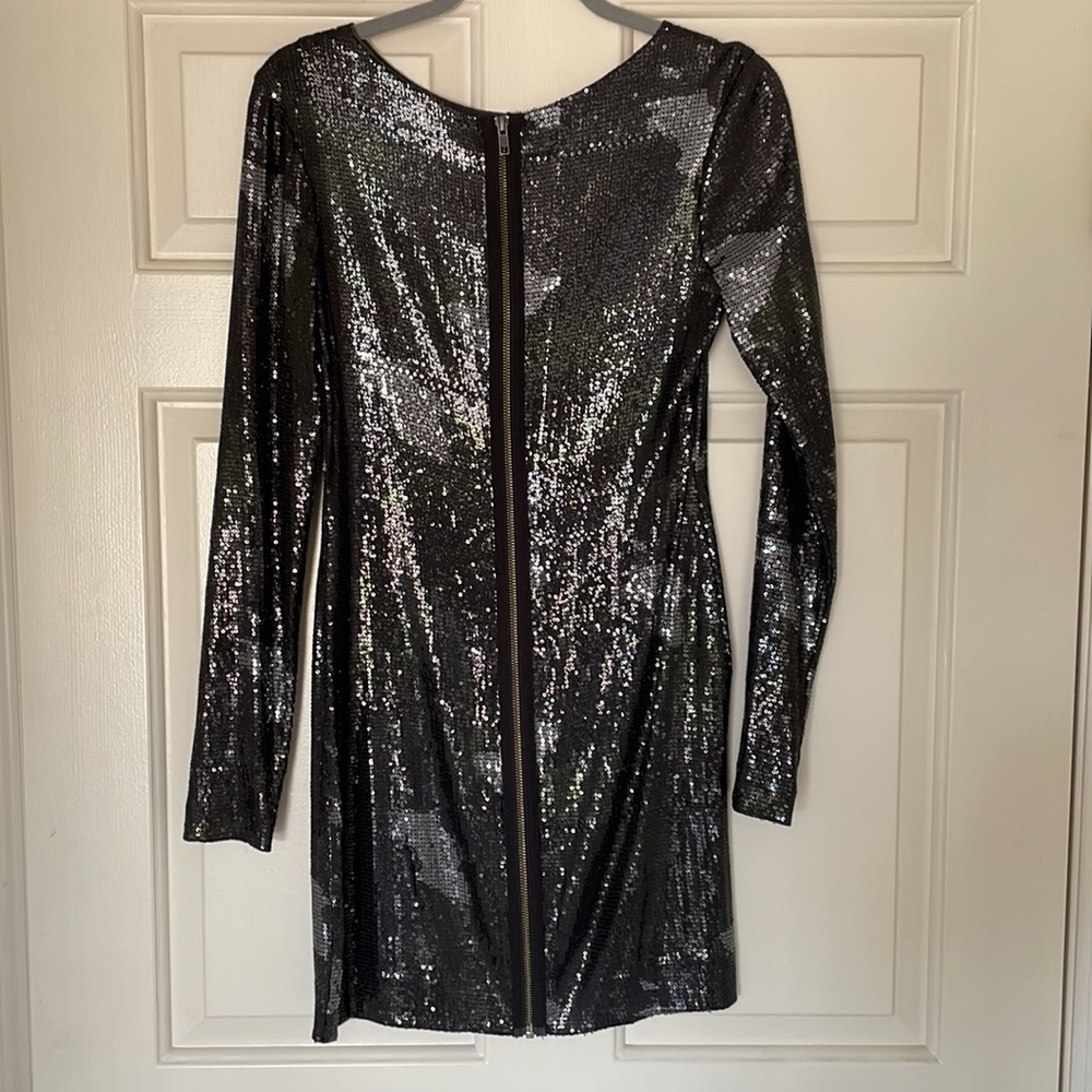 Cut25 by Yigal Azrouel Sequin Camo Long Sleeve Mini Dress - Picture 9 of 13